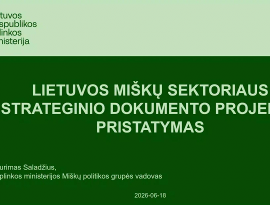 Aplinkos ministerija galiausiai pristatė  pristatė pirminiį Nacionalinio miškų sektoriaus strateginio dokumento projektą
