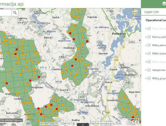 VMT: Naujovės Miškų valstybės kadastro internetinėse prieigose "VMT-GIS" ir "M-GIS"