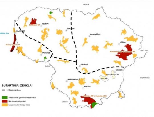 Saugomų teritorijų tinklą AM siūlo etnografiniu principu apjungti į keturias direkcijas