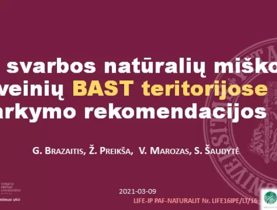 Pristatytos miško buveinių tvarkymo rekomendacijų projektas. Teikite pasiūlymus ir pastabas.